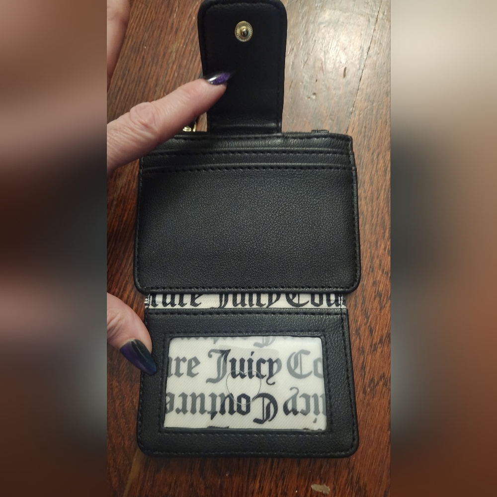 Juicy Couture Black Wallet Coin Purse with Multicolor Logo NWOT - Picture 2 of 4